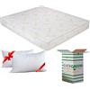 EVERGREENWEB MATERASSI & BEDS EVERGREENWEB - Materasso Matrimoniale 165x195 in Fibra BAMBOO e Water Foam Ortopedico Alto 20 cm con Coppia Cuscini Memory GRATIS, Tessuto Antiacaro Effetto MASSAGGIANTE, per Letti e Reti Matrimoniali