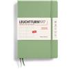LEUCHTTURM1917 370772 - Agenda settimanale 2025, formato A5, copertina rigida, 12 mesi, a righe, colore: salvia, inglese
