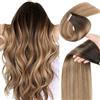 YDDM Extension Capelli Veri Biadesivo 40pcs 60cm 100g Castano con castano chiaro e biondo chiaro extension biadesive capelli veri Tape In Extension Adesive Capelli Veri(24inch,2/6/18K#)