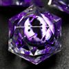 FONVGOGO Set Dadi D&D per Dungeons and Dragons Set Dadi DND Poliedrici Nucleo Liquido Dadi in Resina Occhio di Drago 7 Pezzi DND Dice Set (Viola Scuro)