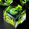 FONVGOGO et Dadi D&D per Dungeons and Dragons Set Dadi DND Poliedrici Nucleo Liquido Dadi in Resina Occhio di Drago 7 Pezzi DND Dice Set (Verde)