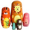 Oostifun Gobus bambole nidificanti in legno bambole russe per home office natalizie decorazioni bambini regali (Animali)