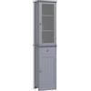Kleankin Mobile Colonna Bagno Salvaspazio con Armadietto Cassetto e Ripiani in MDF 40x27x1715cm Grigio |Aosom