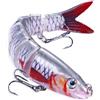 Hioip 3D Esca da Pesca Bionica, 9 Segmenti Esche Artificiali Spinning, Esca Finta Multi-jointed Swimbaits, Ganci di Ancoraggio, Esche Artificiali Realistiche Lure per Luccio Persico (13.5cm, 17g)