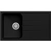 Generic Lavello cucina Romeo nero 1 vasca e gocciolatoio 86 x 50 cm Made in Italy