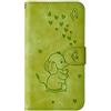 Ailisi Cover Samsung Galaxy A6 2018, Flip Cover Cartoon Cute Elefantino Custodia Protettiva Caso Libro in Pelle PU con Portafoglio, Funzione Supporto, Chiusura Magnetica -Verde