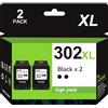 ColoWorld 302 XL Nero, Cartucce 302 XL per HP 302 302 XL Nero,Cartuccia 302XL Compatibili con HP Officejet 3831 3833 3830 5230 4650 Deskjet 3636 3630 3633 2130 2132 Envy 4520 4527 4525 (2 Nero)