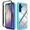 ESTH® Cover per Samsung Galaxy A55 5G Custodia in Silicone a Antiurto 360° con Protezione dello Schermo, Rugged Doppia Bumper Trasparente Case Integrale Cover, Azzurro