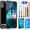 ARSSLY per iPhone 12 Mini Schermo, Display LCD per iPhone 12mini 5,8 Touch Screen Sostituzione Digitizer Assembly per iPhone12 Mini A2176 A2398 A2400 A2399 con Kit Riparazione e Protezione Dello Schermo
