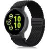 PaceBid 20mm Nylon Cinturino per Garmin Forerunner 165/170/Vivoactive 6/5 | per Garmin Forerunner 165 Music/245/645/570 42mm/70 43mm,Approach S50/S44/S42, Magnetica Intrecciato Cinturini, Nero