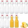 Zanfqvo Set da 10 Bottiglie Costolata in Vetro con Tappo Ermetico, 250ml Bottiglie riutilizzabili a Chiusura ermetica, contenitori in vetro per Bevande Fatte in Casa, Birra, Liquori, Succhi, Olio