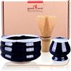 Goodwei Matcha Kit con Frusta Matcha, Ciotola Matcha e Supporto Frusta in ceramica con lo stesso design | Tazza Matcha Chawan tradizionale, 430 ml | The Matcha Set Regalo (120, Kori)