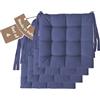 Il Tuo Artigiano Design Set 4 o 6 Cuscini per Sedie da Cucina Made in Italy - Cuscini Sedie Cucina set da 6 40x40 cm spessore 6 cm - Imbottiture in Spugna e morbido acrilico (4, Blu)