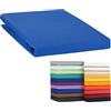 Moon - Lenzuolo con angoli elasticizzati, 120 x 200 - 120 x 220 cm, in jersey 100% cotone (blu Royal)