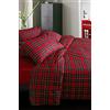 Confezioni Giuliana Parure Copripiumino Scozzese Rosso Tartan 1p, 1p E 1/2, 2p, 1 Piazza e 1/2