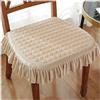 ZTGL Coprisedie Cuscini per Sedie da Cucina Lavabili, 45x43x3 cm, Copri Cuscini Sedie Cucina con Lacci e Volant, Antiscivolo Resistente Copriseduta Sedie per Quattro Stagioni,Beige a,(4 PCS)
