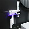 cting Sterilizzatore Portaspazzolino UV, Cting Sterilizzatore per Spazzolino Dispenser di Dentifricio a Parete Ricaricabile a Energia Solare con Funzione di Sterilizzatore Organizzatore di Spazzolino Denti