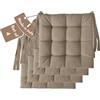 Il Tuo Artigiano Design Set 4 o 6 Cuscini per Sedie da Cucina Made in Italy - Cuscini Sedie Cucina set da 6 40x40 cm spessore 6 cm - Imbottiture in Spugna e morbido acrilico (4, Beige)