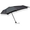 Senz ° Mini storm pieghevole ombrello nero riflettente, Black Reflective, S