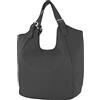 modamoda de - T227 - Borsa a tracolla Ital. Shopper Large in pelle, Nero , L