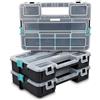 Navaris Contenitore Portaminuterie Organizzatore Minuteria L - 3x Cassetta Scomparti Porta Attrezzi - Vaschetta Organizer Arnesi Piccoli Oggetti - Tripla