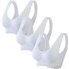 Jamron Donna 3 Pezzi Fibbia Laterale Incrociata Push Up Bralette di Pizzo Senza Ferretto Reggiseno Sportivo Comfort con Imbottito Rimovibili Bianco + Bianco + Bianco L