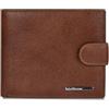 PORRASSO Portafoglio Uomo Portamonete Pelle Carte di Credito Protezione RFID Portafoglio Porta Tessere Sottile Slim Porta Carte Bifold Portafoglio Marrone Chiaro