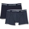 JACK & JONES Jacduoro Organic Trunks 2 Pack Boxer, Blazer Navy/Confezione: Blazer Navy, L Uomo