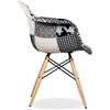 Sedia bauhaus Wooden Arms Patchwork Black & White