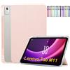 A-BEAUTY Custodia Compatibile con Lenovo Tab M11 Tablet 11 2024 + 1 Pennino Capacitivo, con Portapenne, Accensione e Spegnimento Automatico, Custodia per Lenovo M11, Rosa