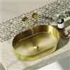 Karag Lavabo Da Appoggio In Acciaio Inox 55x35 - Oro