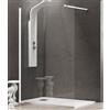 Karag Parete Walkin Trasparente 8mm Anticalcare Profili Bianco Opaco H200cm