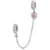 ShiYu Catena di sicurezza in argento sterling per bracciale Pandora, cuore silicone Stopper Lock Clip Bead Charm, gioielli delle donne