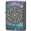 Zippo Accendino a olio Zippo Shell Antique Compass Silver Shell double-face...