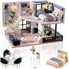 Cuteefun Kit Casa in Miniatura da Costruire, Miniature Casa delle Bambole Fai da Te con Mobili Musica e Strumenti, Regali Creativi Artigianali, Tempo Libero