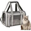 Miyacare Trasportino per Cani e Gatti,Gabbietta Morbida per Animali Domestici,Zaino Gatto Trasporto,Rete Traspirante con Tracolla,Borsa Ripiegabile Viaggio per Animali Sull' Aereo (Grigio, S)