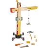 Janod - Grande Gru in Legno 74 cm - Giocattolo di Imitazione - Gioco di Costruzione - Rotazione a 360° e Mobile - 12 Accessori Inclusi - Certificato FSC - Dai 3 Anni, J06468