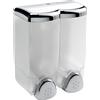 Inda Dispenser sapone doppio a parete Hotellerie cromo lucido / trasparente