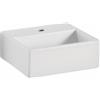 Lineabeta Lavabo da appoggio/sospeso con foro rubinetto 32x29 bianco opaco