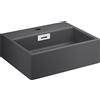 Lineabeta Lavabo da appoggio/sospeso con foro rubinetto 42x36 grigio opaco
