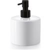 Lineabeta Dispenser sapone tondo Saon bianco con erogatore nero opaco 500 ml