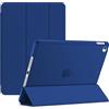 Generic Smart Case Cover per iPad Air 1 (2013) iPad Air 2 (2014) Ultra Leggero Custodia Protettiva Smart Cover con Auto Sleep/Wake Funzione (Blu)