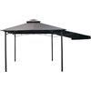 Giordanoshop Gazebo Doppio Tetto da Giardino 3x3x2,6m con Pannello Laterale Pieghevole