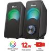 TRUST CASSE ALTOPARLANTI TRUST 2.0 PC NOTEBOOK 12W KIT AUDIO RGB USB ILLUMINATI A LED
