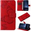 DENDICO Cover per Samsung Galaxy A55 5G, Antiurto Cover a Libro con Slot per Carte, Portafoglio Custodia in PU Pelle per Samsung A55 5G, Rosso