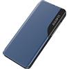 TAUYN Smart View Custodia per Samsung Galaxy S23 5G, Premium PU Pelle Cover con Una Schermo Finestra, Specchio Elegante Case con Supporto Pieghevole. - Blu