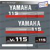 Adesivi motore marino fuoribordo Yamaha 115 cv V4 gommone barca stickers