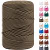 LEREATI Cordino per Borse Uncinetto, Corda Macrame 3mm x 170m Corda in Poliestere Filo Macrame, Macramè Filo Cordoncino per Borse a Uncinetto, Fai Da Te, Regalo per Maglieria (Verde Grigio)