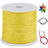 LEREATI 0.8mm Filo Nylon per Braccialetti, 100m Cordoncino per Braccialetti Cordoncino Natalizio Coda di Topo Cordoncino, Macrame Corda per Collane Perline Gioielli Fai da Te (Giallo Limone)