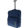 Mandarina Duck Zephyr Trolley Zaino, Blu (dress blue), 54 x 20 x 37 centimeters, Trolley a due ruote in tessuto morbido ad effetto 3D
